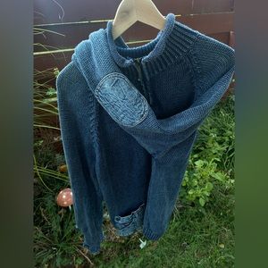 vintage PBJ blues denim style sweater